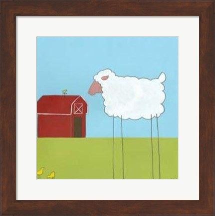Framed Stick-Leg Sheep II Print