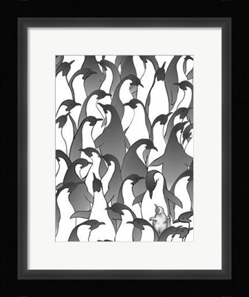 Framed Penguin Family I Print