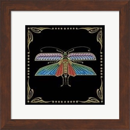 Framed Cloisonne Dragonfly Print