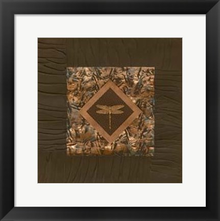 Framed Dragonfly Relief I Print