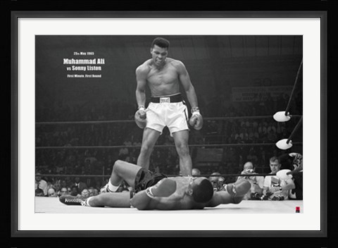 Framed Muhammad Ali - 1965 1st Round Knockout Against Sonny Liston Print