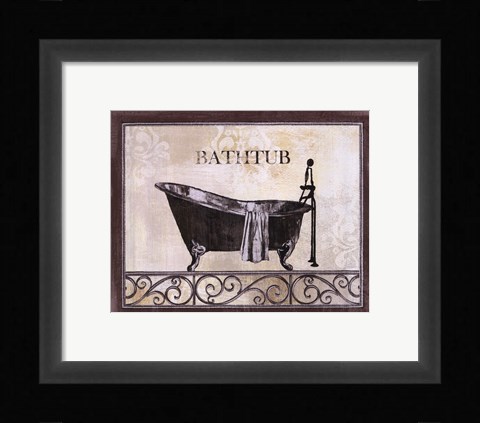 Framed Bath Silhouette II Print