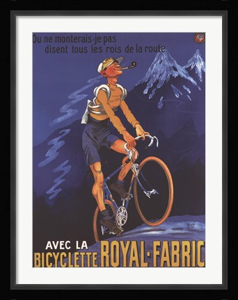 Framed Cycles Royal Fabric Print