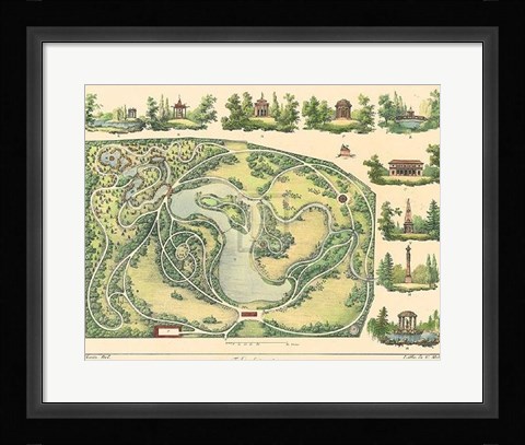 Framed Garden Design I Print