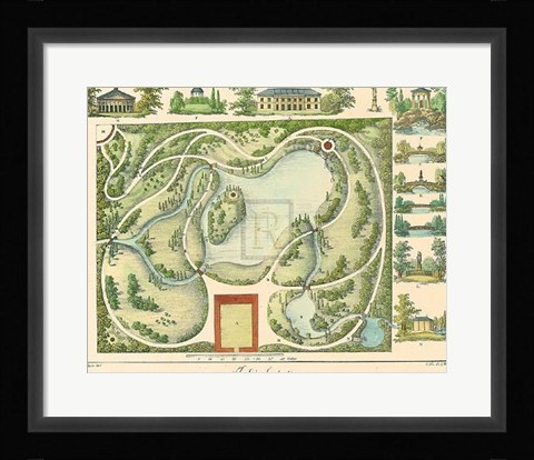 Framed Garden Design II Print