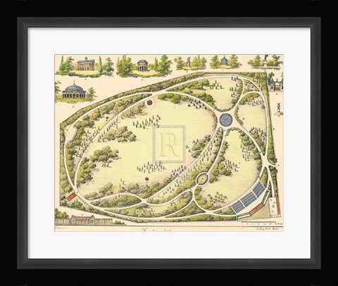 Framed Garden Design IV Print