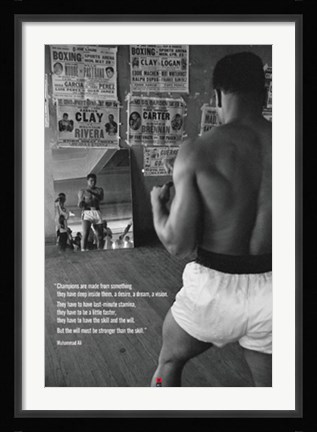 Framed Muhammad Ali In Gym With Mirror Print