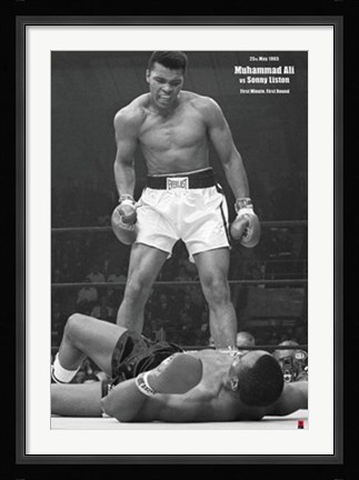 Framed Muhammad Ali - 1965 1st Round Knockout Against Sonny Liston Print