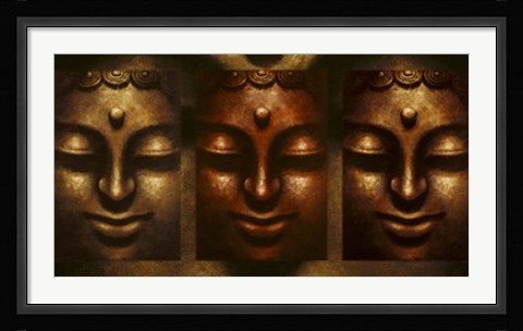 Framed Buddha In Three Lights Print