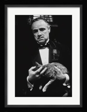 Framed Godfather (Brando and Cat) Print
