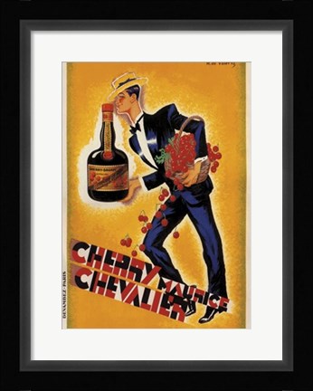 Framed Cherry Maurice Chevalier Print