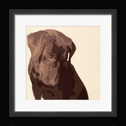 Framed Chocolate Labrador Print