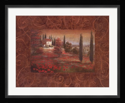 Framed Fields Of Tuscany I Print