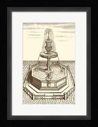 Framed Courtyard Fountain VI Print