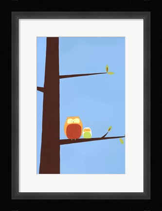 Framed Tree-top Owls I Print