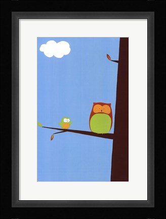 Framed Tree-top Owls II Print