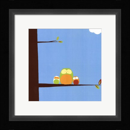 Framed Tree-top Owls III Print