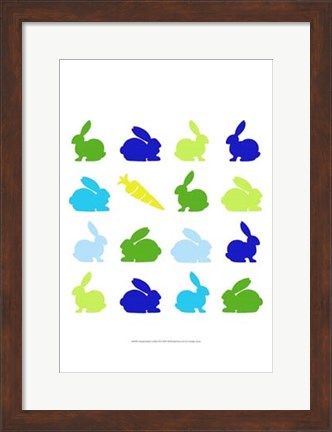 Framed Animal Sudoku in Blue II Print