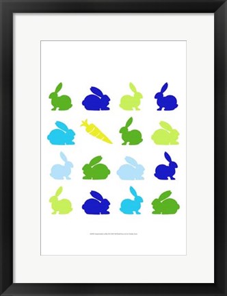 Framed Animal Sudoku in Blue II Print