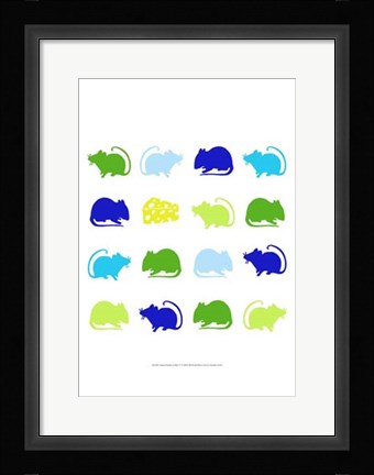 Framed Animal Sudoku in Blue V Print