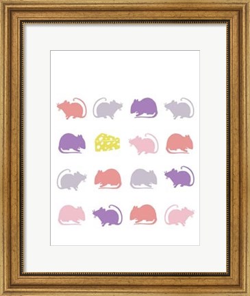 Framed Animal Sudoku in Pink V Print