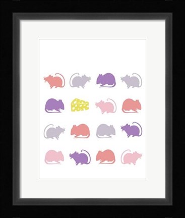 Framed Animal Sudoku in Pink V Print