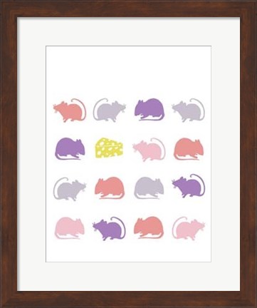 Framed Animal Sudoku in Pink V Print