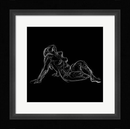 Framed Figure Study on Black III Print
