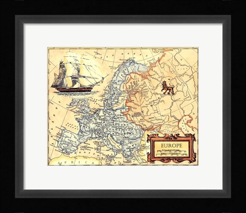 Framed Europe Map Print