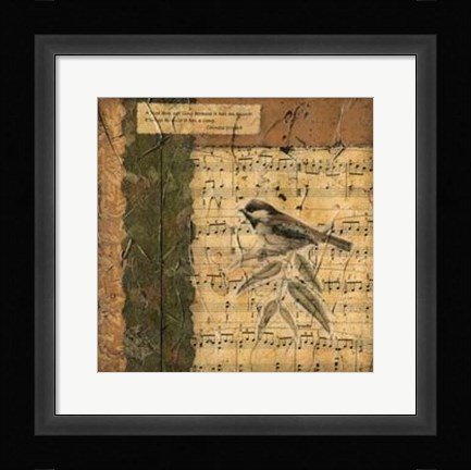 Framed Bird Melody I Print