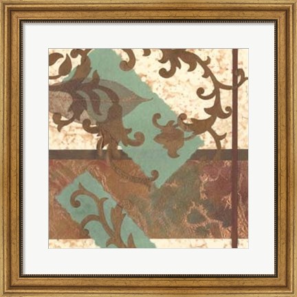 Framed Copper Scroll I Print