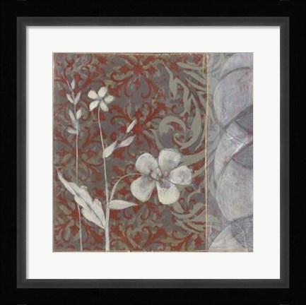 Framed Taupe and Cinnabar Tapestry I Print