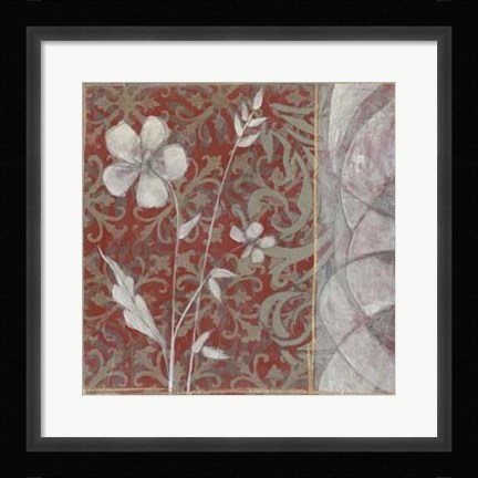 Framed Taupe and Cinnabar Tapestry II Print