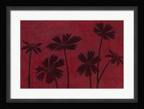 Framed Scarlet Silhouettes II Print