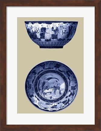 Framed Porcelain in Blue and White II Print