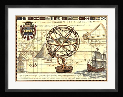 Framed Nautical Map I Print