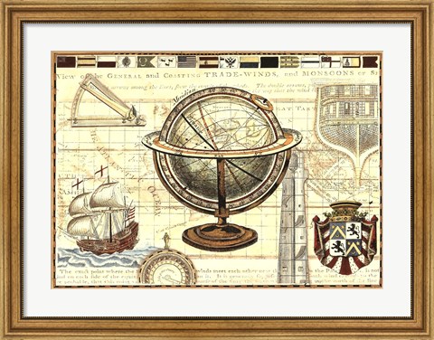 Framed Nautical Map II Print