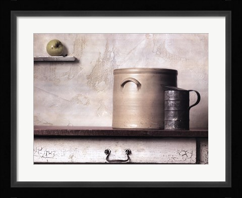 Framed Crock and Apple Print