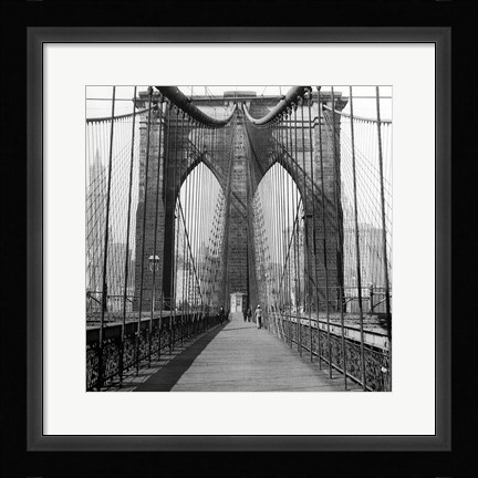 Framed Brooklyn Bridge, Sunday AM Print