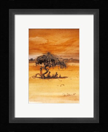 Framed Under The Shade Of The Acacia Tree Print