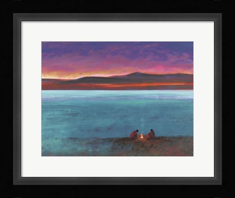 Framed Dusk At Lake Turkhana Print