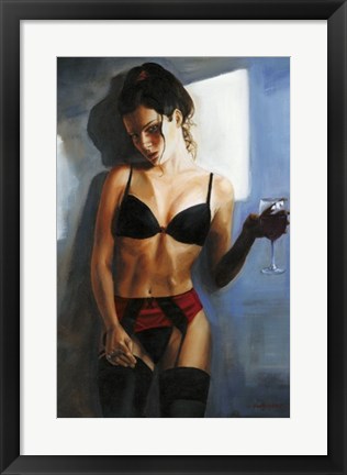 Framed Red Ribbon III Print