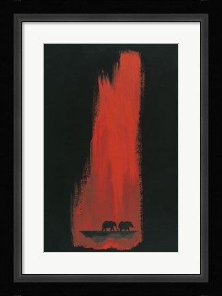 Framed Elephants Print