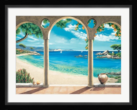 Framed Mediterranean Bay Print