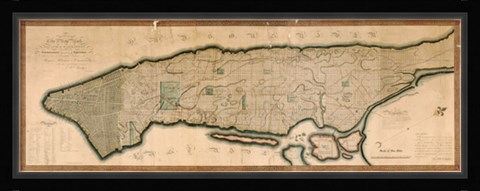 Framed New York and the Island of Manhattan, 1811 Print