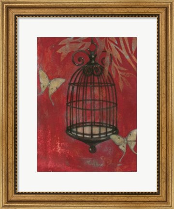 Framed Asian Bird Cage I Print