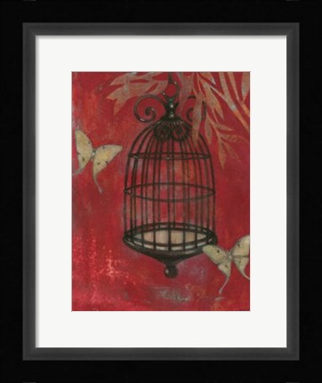 Framed Asian Bird Cage I Print