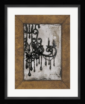 Framed Antique Chandelier I Print