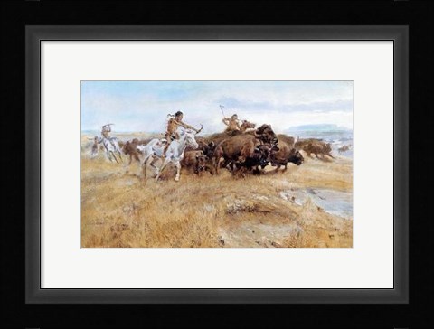 Framed Buffalo Hunt Print