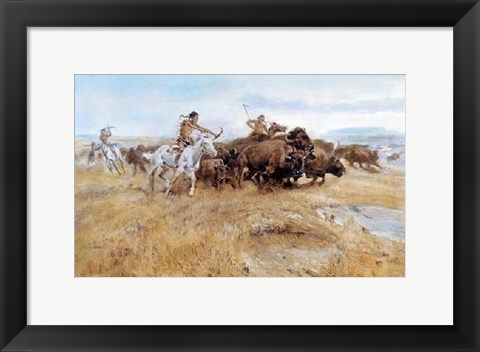 Framed Buffalo Hunt Print